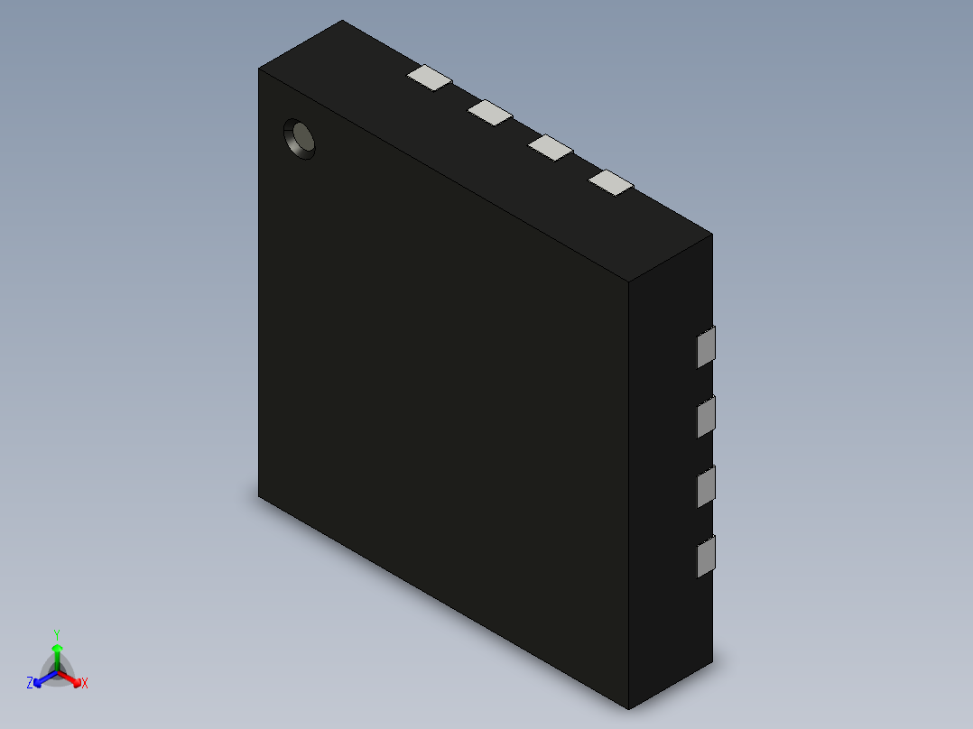 元器件3D封装qfn16-4x4152正等轴测图