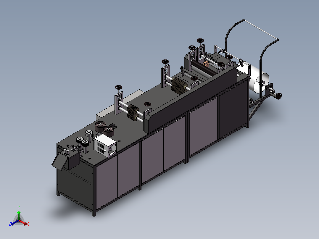 一次性帽子生产设备sw18正等轴测图
