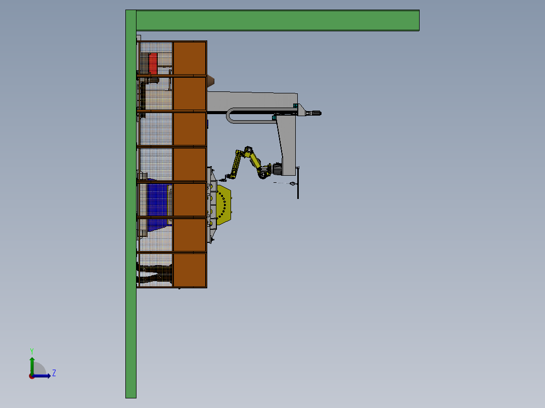 L型配旋转升降工作站sw16可编辑左视图
