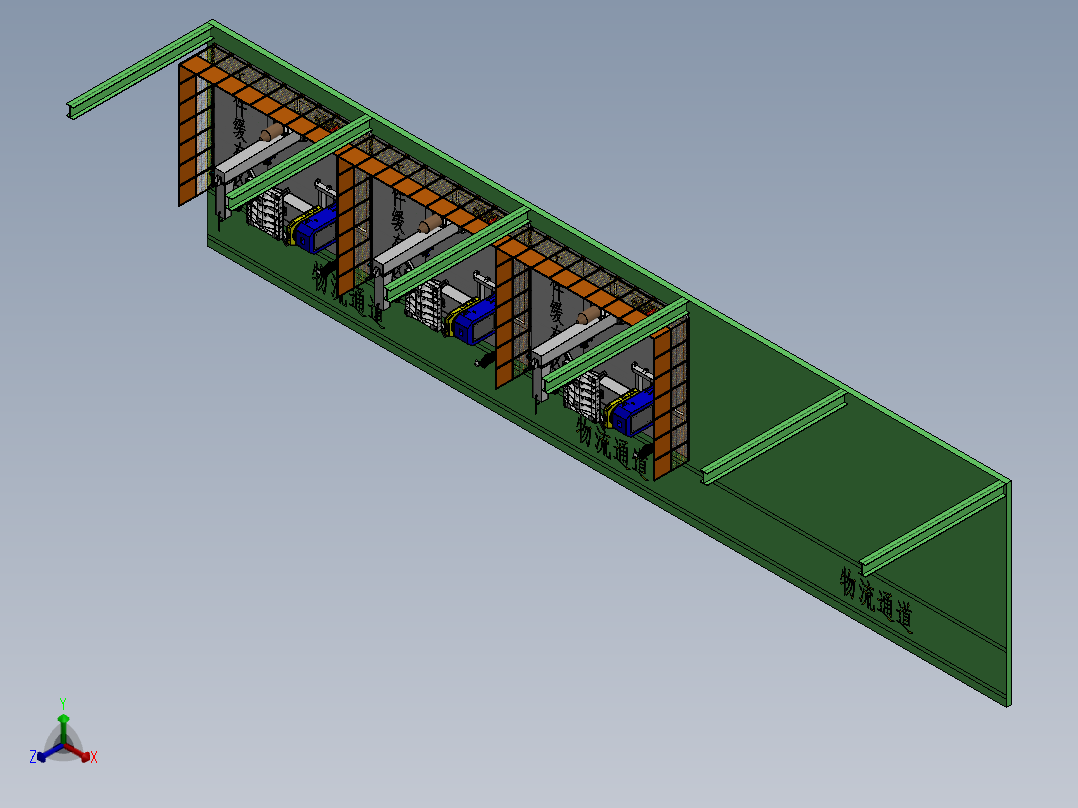 L型配旋转升降工作站sw16可编辑正等轴测图