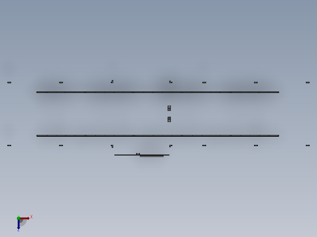 铣床、大型龙门铣床外部钣金框架俯视图