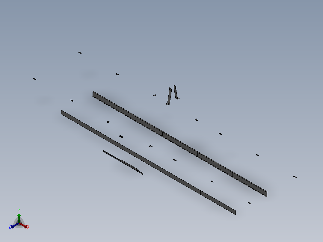 铣床、大型龙门铣床外部钣金框架正等轴测图