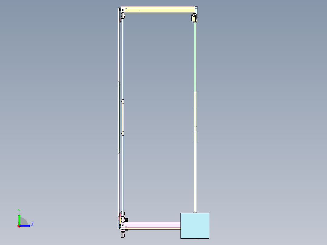 儿童床护栏左视图