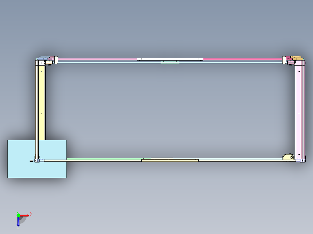 儿童床护栏俯视图