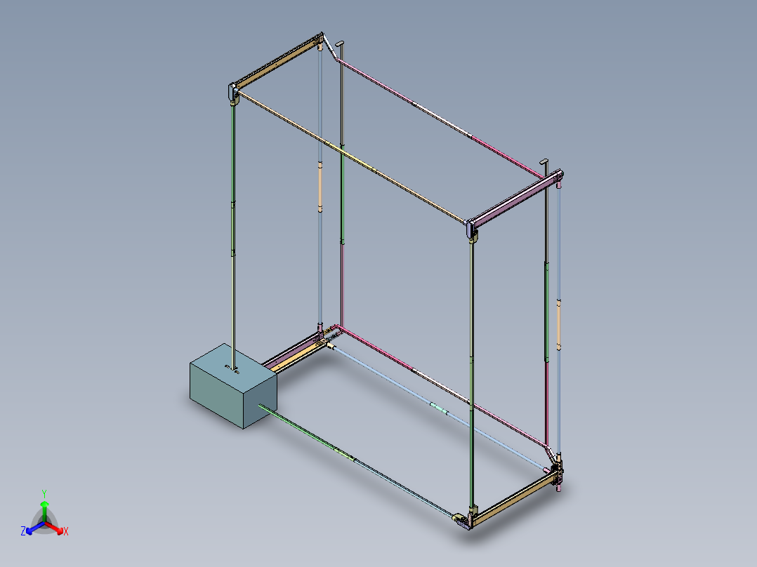 儿童床护栏正等轴测图