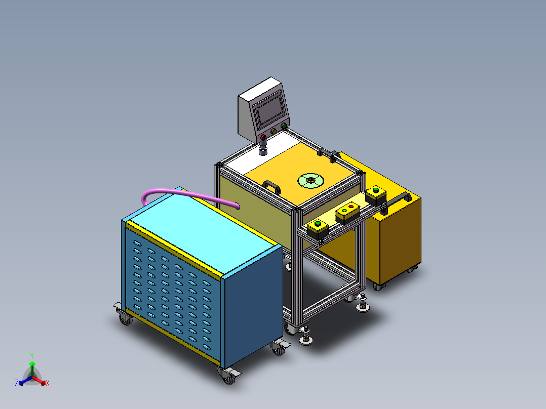水泵转子充磁机正等轴测图