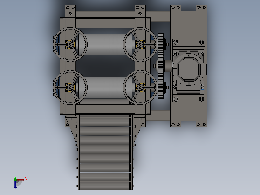 电极铜膜压延机  sw20俯视图