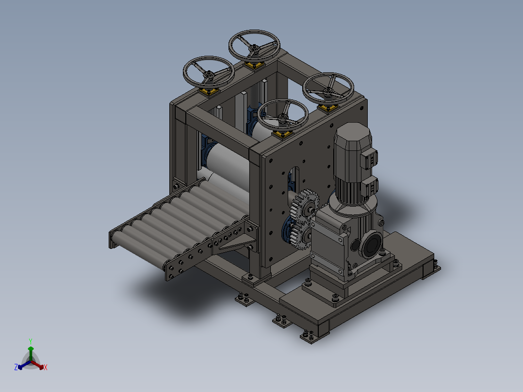 电极铜膜压延机  sw20正等轴测图