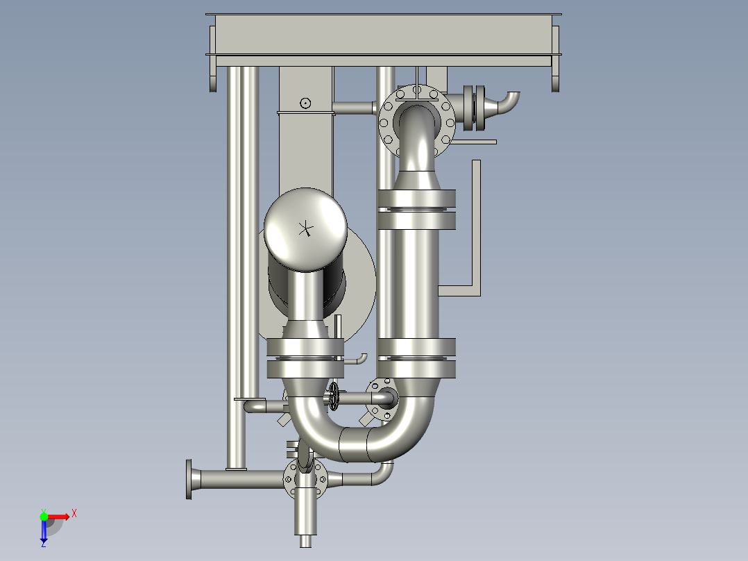 清管器收发装置设计俯视图