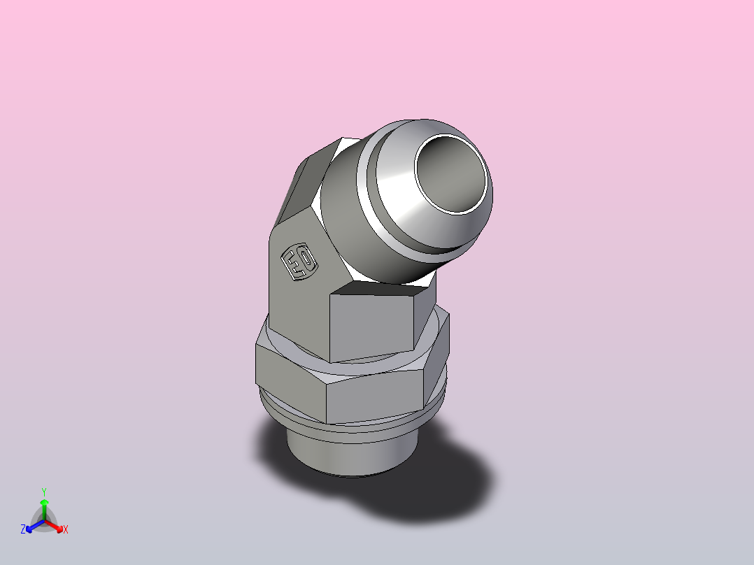 EO硬管接头 45外螺纹螺柱弯头8V4OMXS主视图