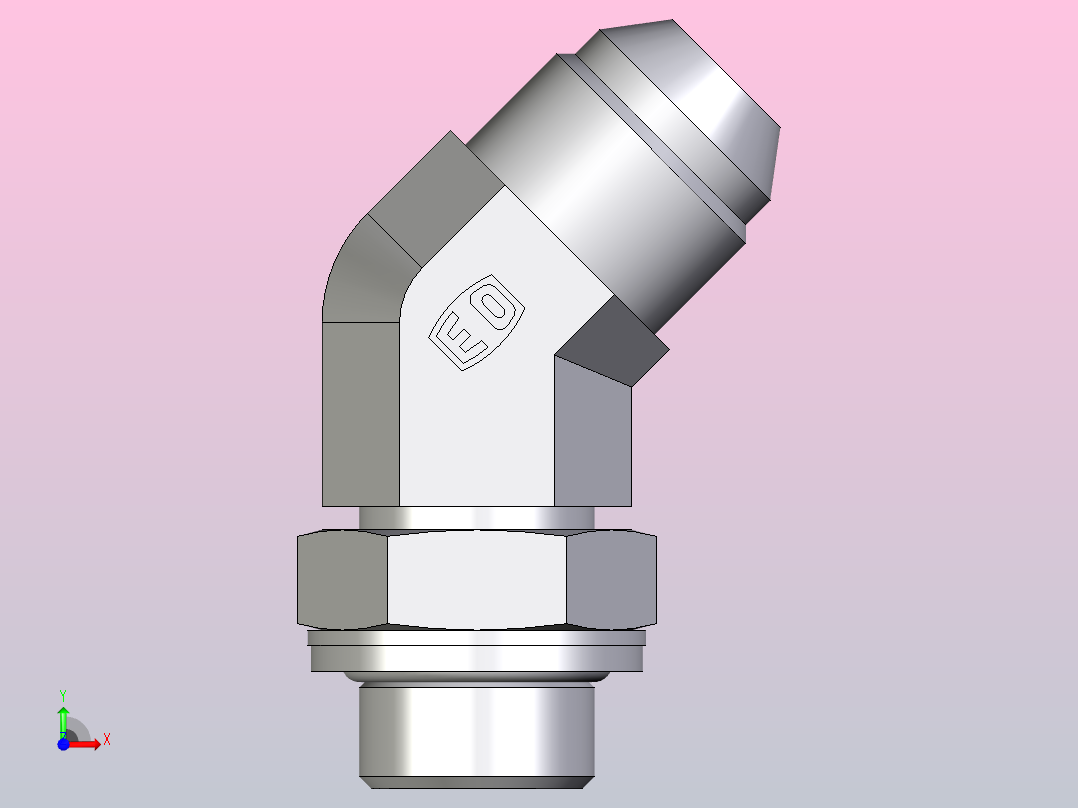 EO硬管接头 45外螺纹螺柱弯头8V4OMXS前视图
