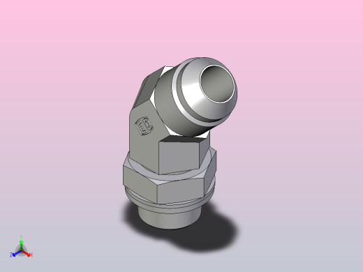 EO硬管接头 45外螺纹螺柱弯头8V4OMXS正等轴测缩略图