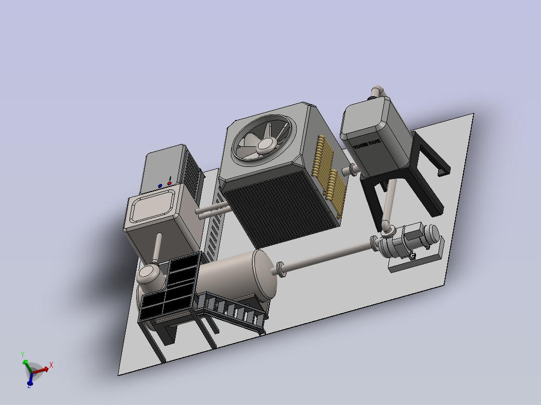 紧凑型锅炉和循环系统主视图
