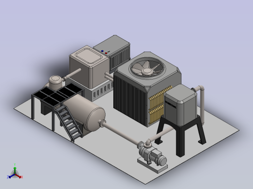 紧凑型锅炉和循环系统正等轴测缩略图