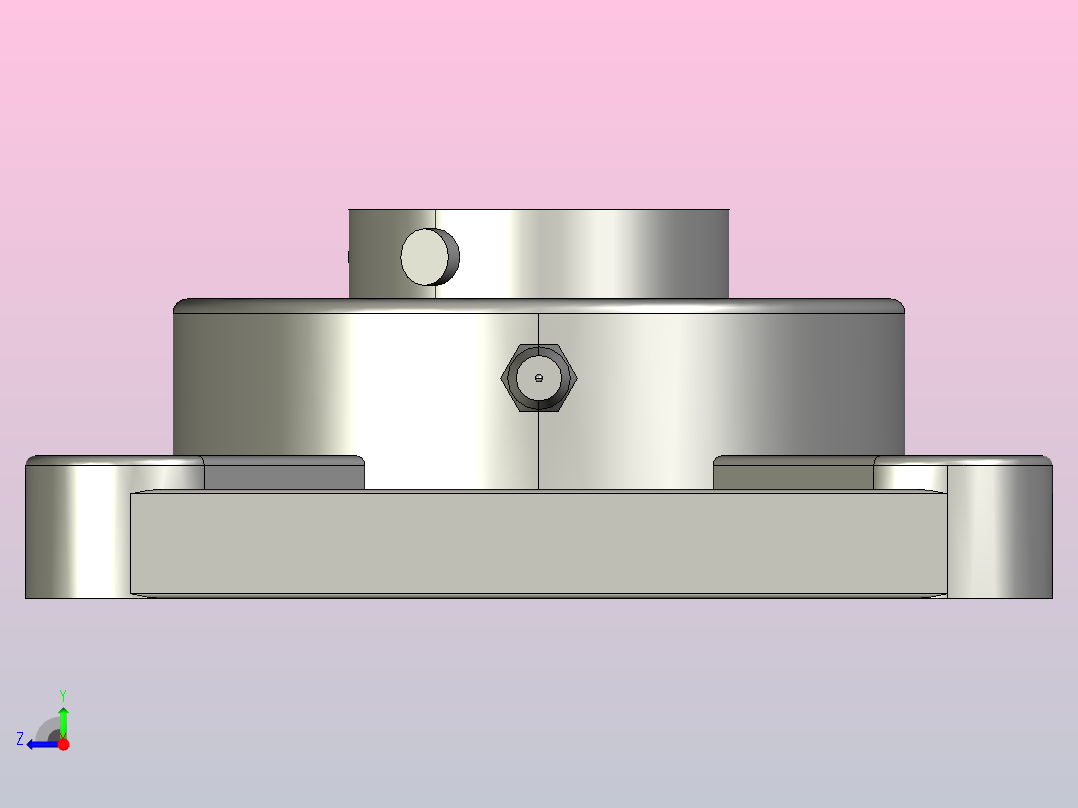 FU206-PBT-C1塑料方形轴承座右视图