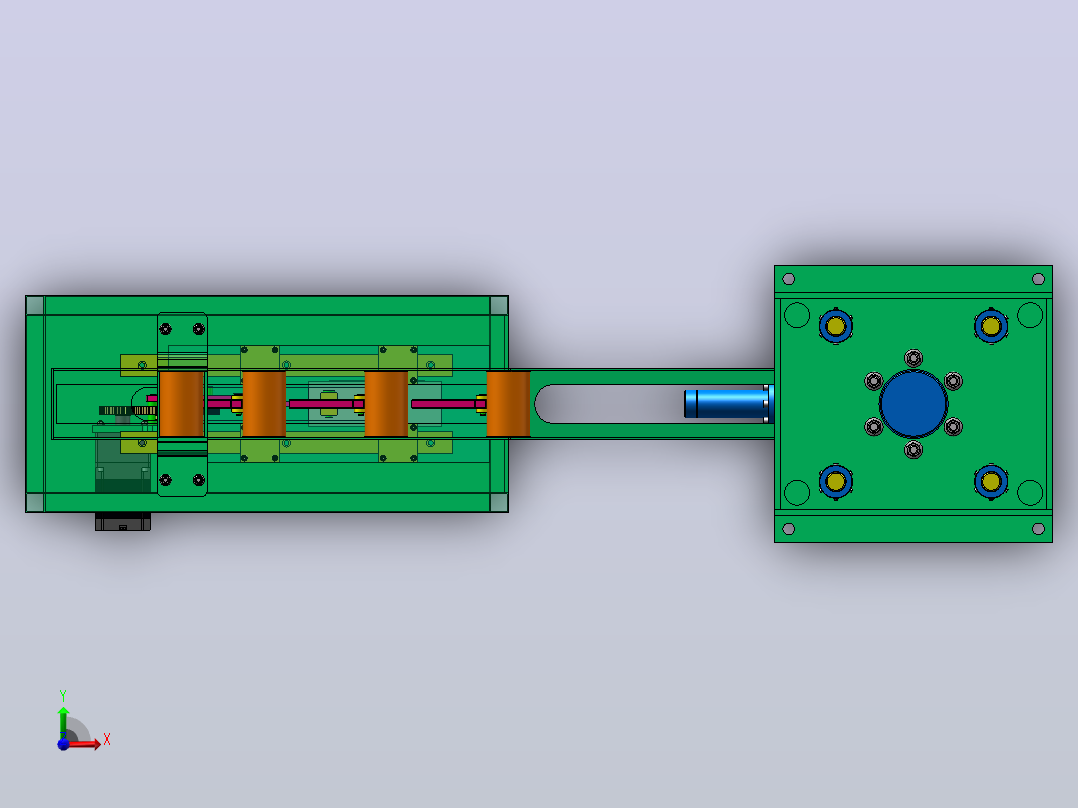 自动上料液压钢管冲孔机（SW+CAD+说明书）前视图