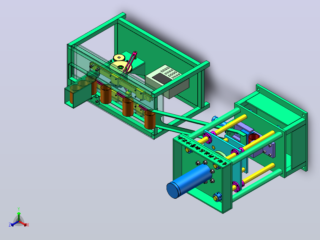 自动上料液压钢管冲孔机（SW+CAD+说明书）正等轴测图
