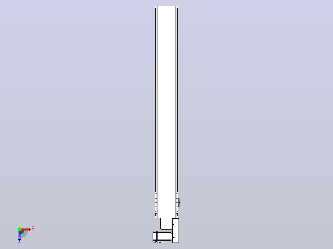 皮带直线轴半封闭可选导轨TPA-HNB-140D-120-L1050-MR-Y-P40-N3俯视图