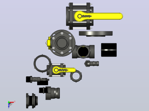 螺纹接头、软管倒钩、球阀、法兰、衬套、camlok、隔板配件俯视缩略图