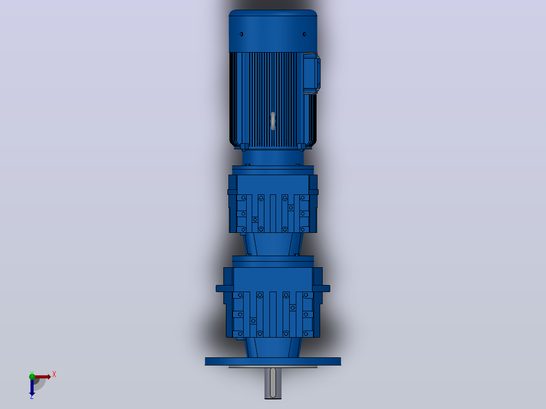 RF37R17法兰轴伸式组合型斜齿轮减速机RF37R17-Y0.18-4P-63-M1-0°-Φ200俯视图