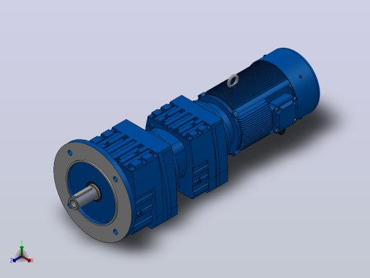 RF37R17法兰轴伸式组合型斜齿轮减速机RF37R17-Y0.18-4P-63-M1-0°-Φ200正等轴测缩略图