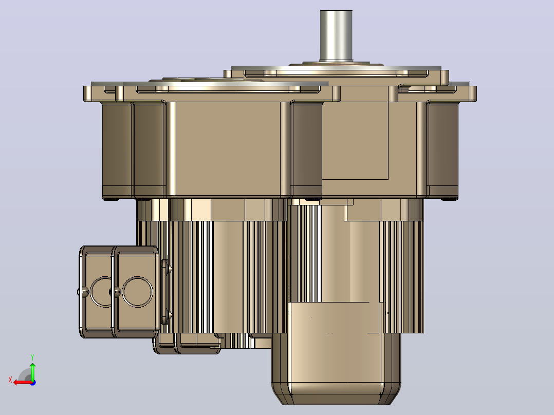 带电动制动器的螺旋法兰齿轮电机0.4kW i=60...100克-DFB三菱电机后视图