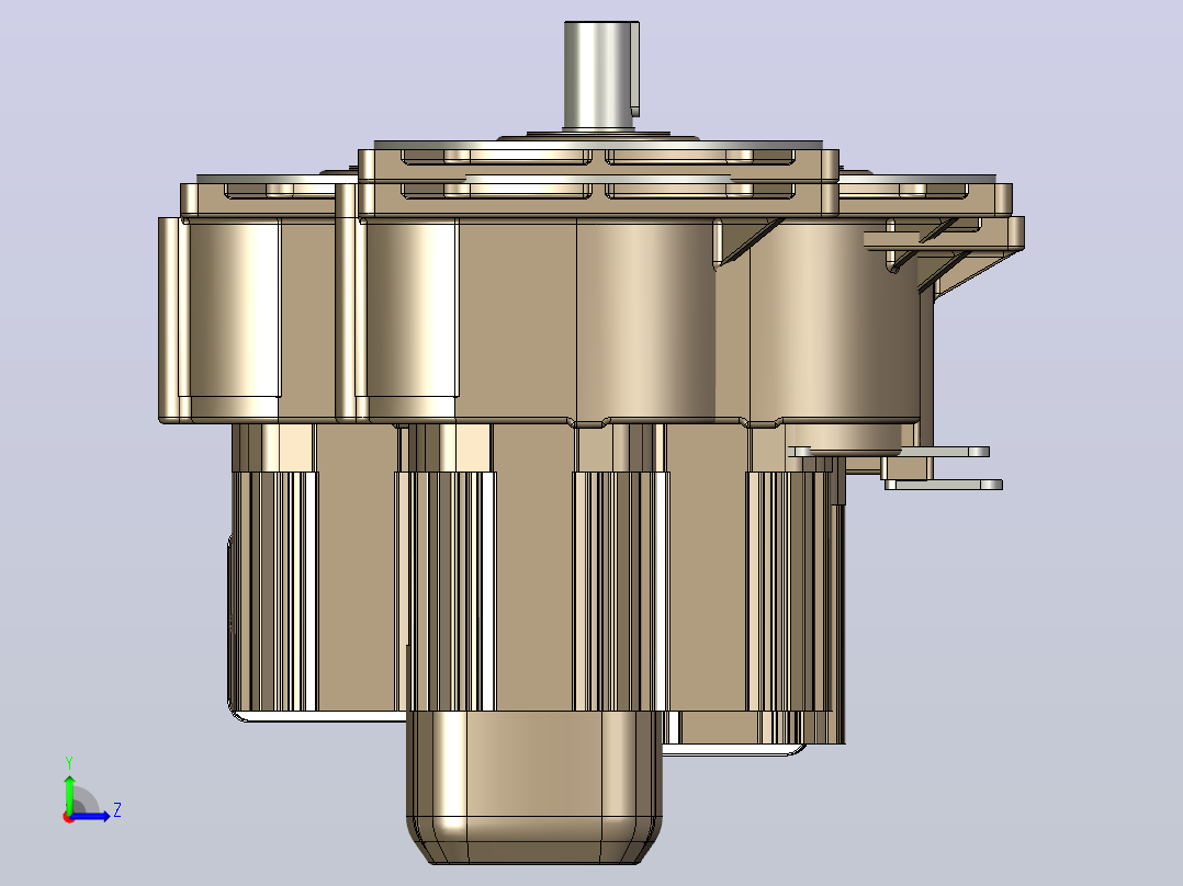 带电动制动器的螺旋法兰齿轮电机0.4kW i=60...100克-DFB三菱电机左视图