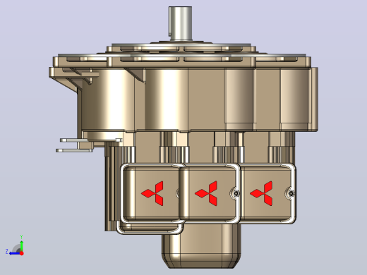 带电动制动器的螺旋法兰齿轮电机0.4kW i=60...100克-DFB三菱电机右视缩略图