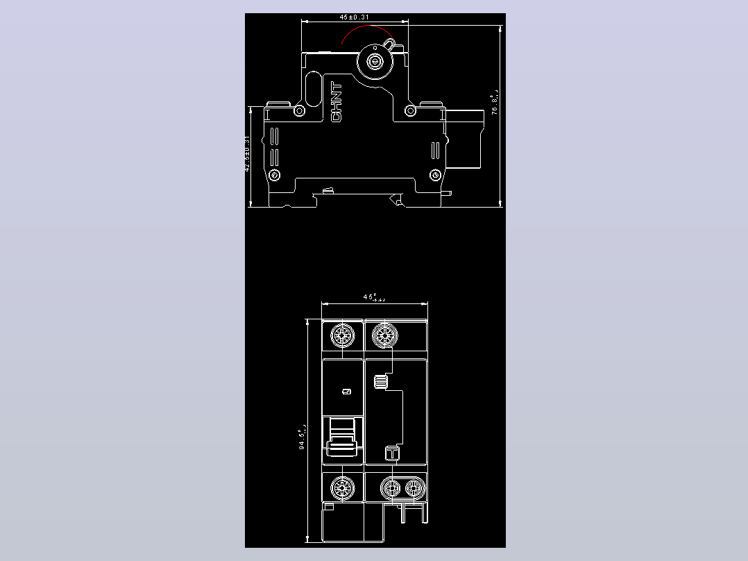 NXBLE-32 1P&amp;N剩余电流动作断路器外形安装尺寸图202405