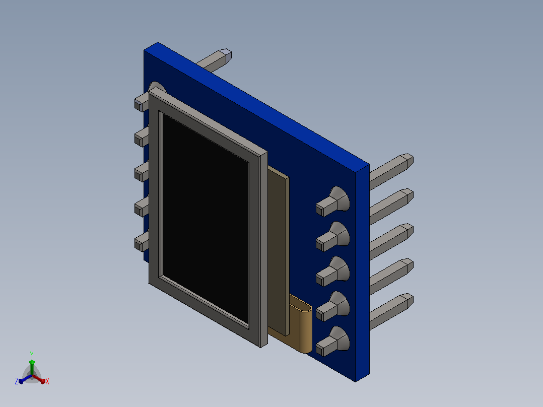 0.5英寸I2C OLED显示屏正等轴测图