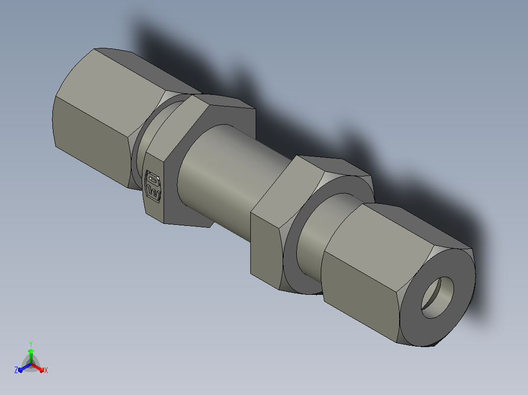EO标准液压接头舱壁接头SV06LMS(16)主视图