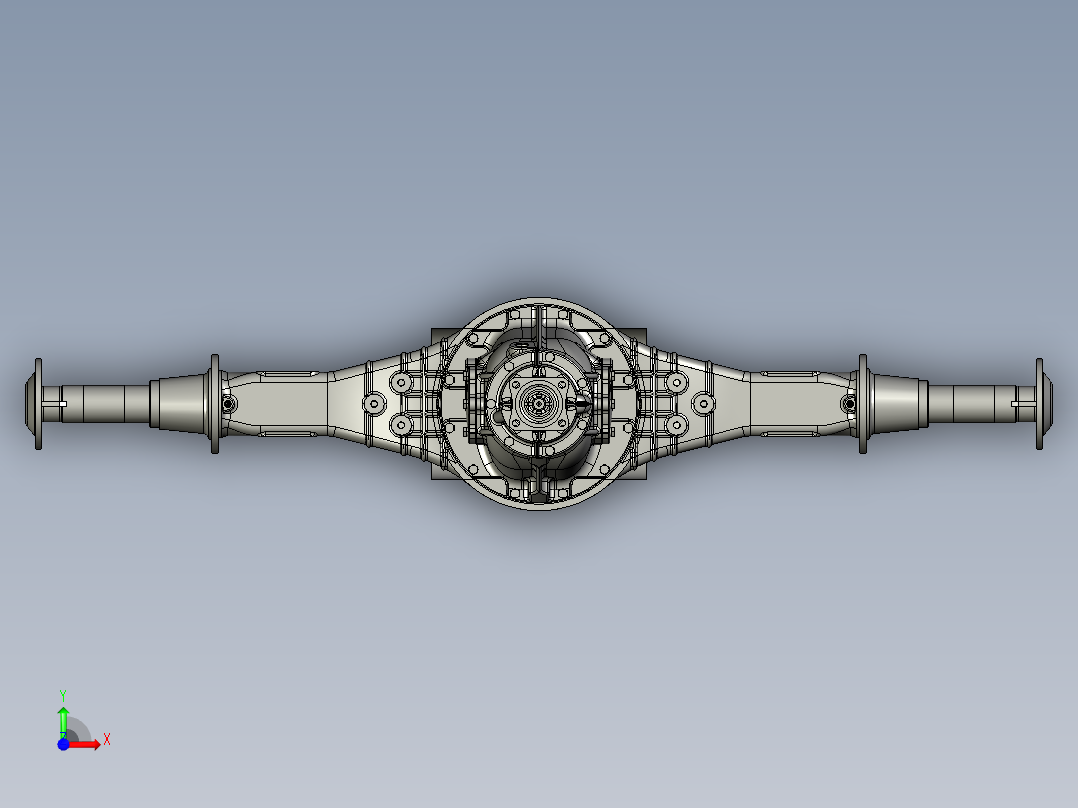 CA10B解放汽车后桥3D图纸 3D模型 机械设计参考前视图