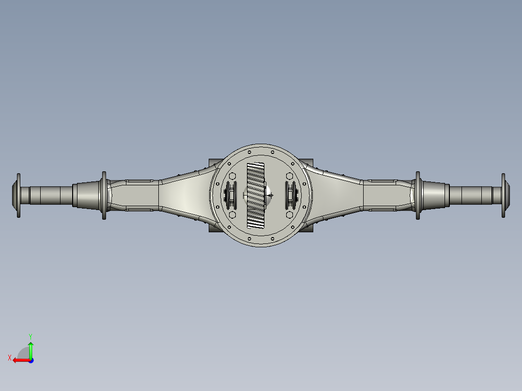 CA10B解放汽车后桥3D图纸 3D模型 机械设计参考后视图