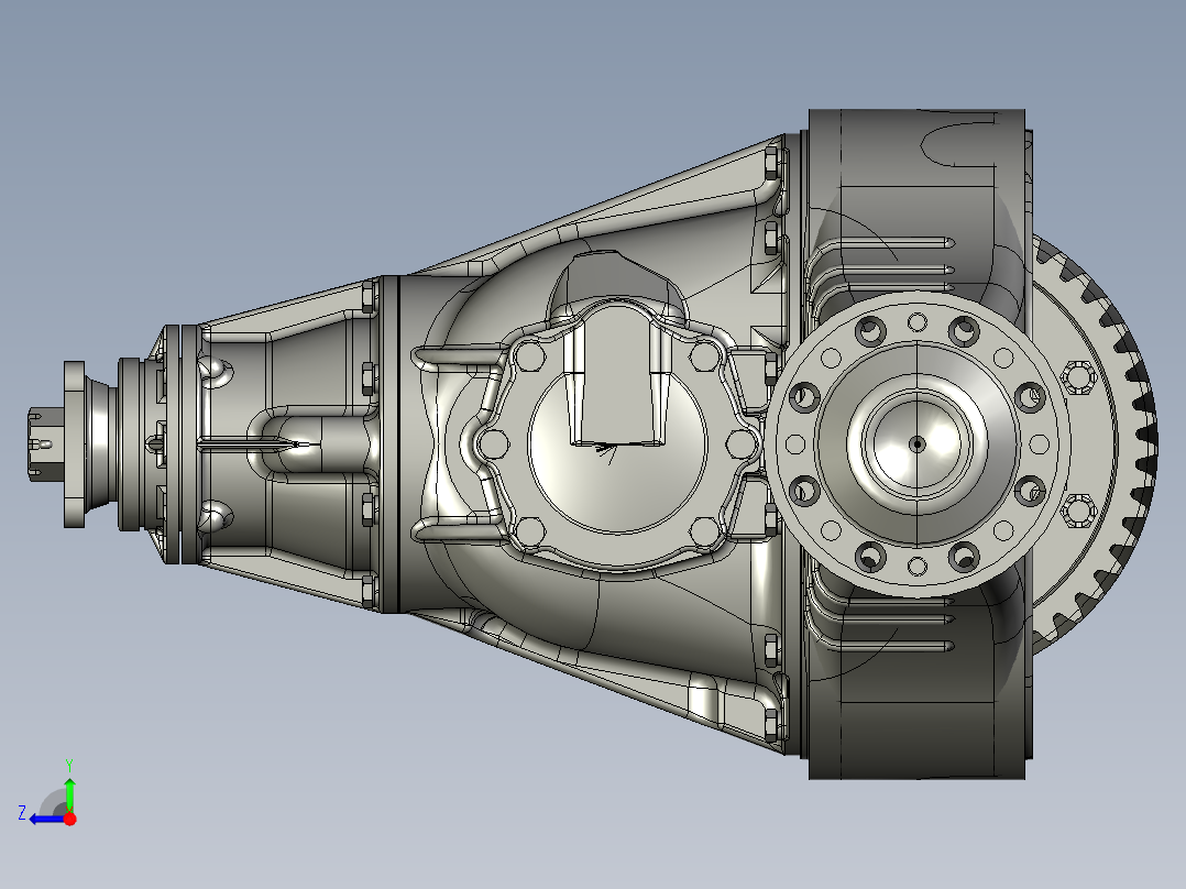 CA10B解放汽车后桥3D图纸 3D模型 机械设计参考右视图