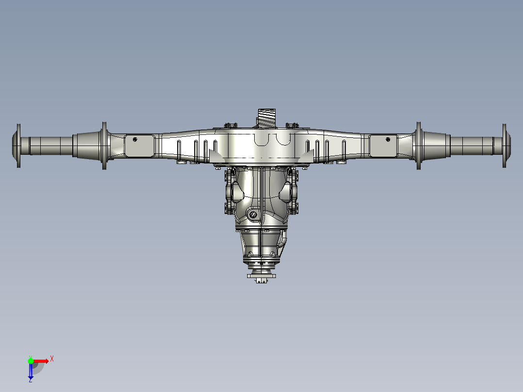 CA10B解放汽车后桥3D图纸 3D模型 机械设计参考俯视图