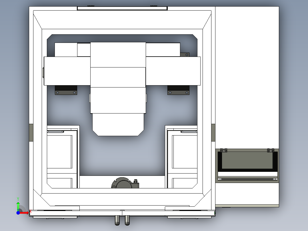 双头精雕机双头总装前视图