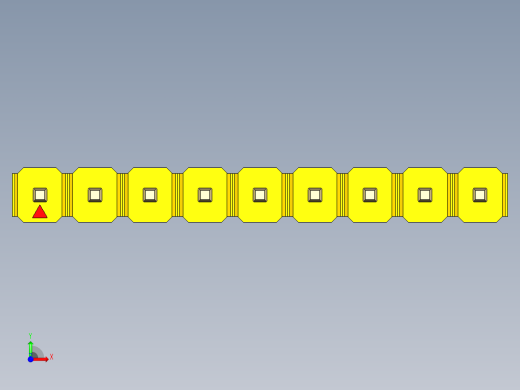 彩色公头100mil（2.54mm）系列-DS1021_yellow_1x09p_100mil_Type1_rev1.0前视缩略图