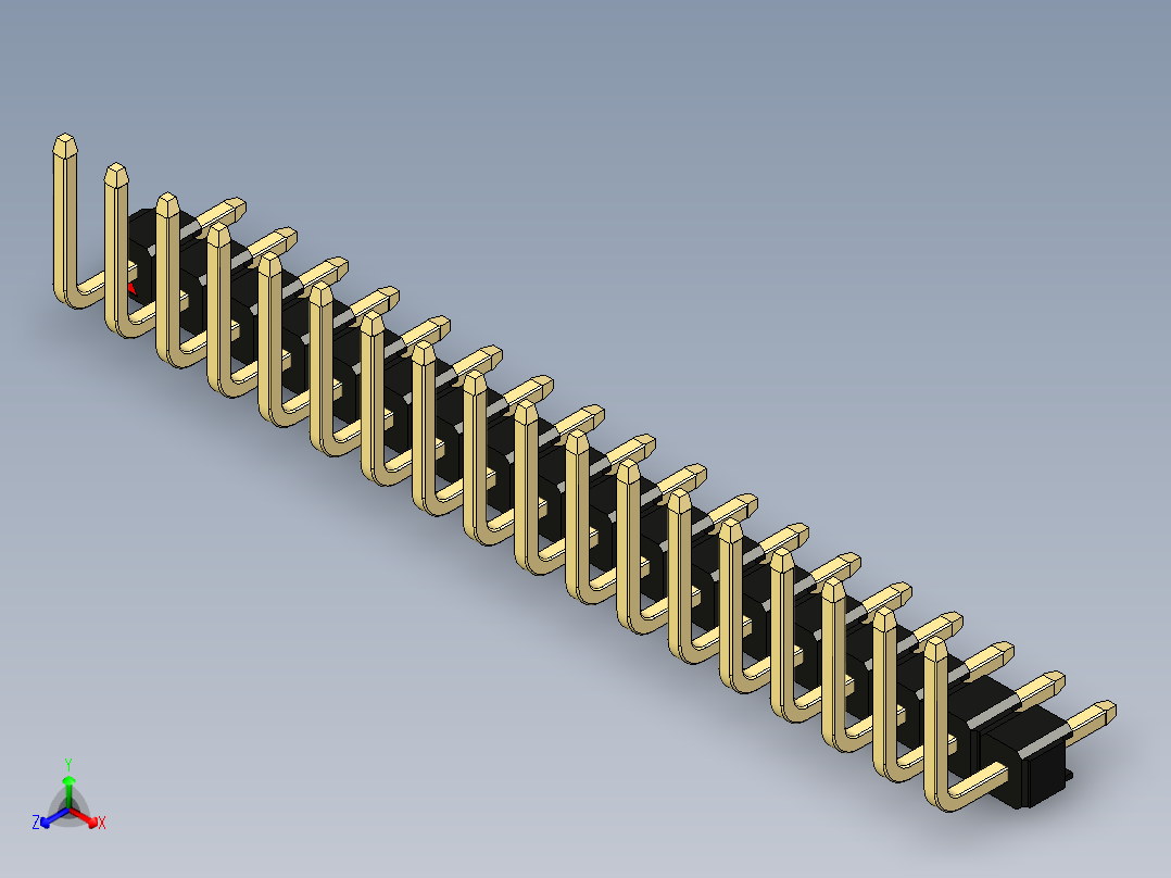 彩色公排针 100mil 2.54mm 系列-DS1022_black_18p_100mil_TypeU_rev1.0