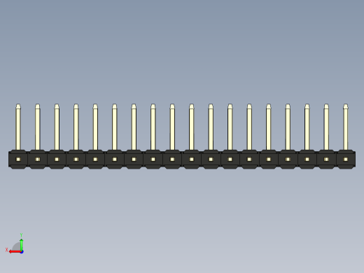彩色公排针 100mil 2.54mm 系列-DS1022_black_18p_100mil_TypeU_rev1.0后视缩略图