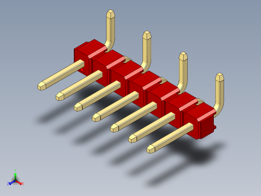 彩色公排针 100mil 2.54mm 系列-DS1022_red_07p_100mil_Type_SMT_R1_rev1.0