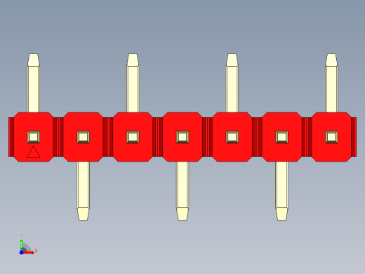 彩色公排针 100mil 2.54mm 系列-DS1022_red_07p_100mil_Type_SMT_R1_rev1.0前视缩略图
