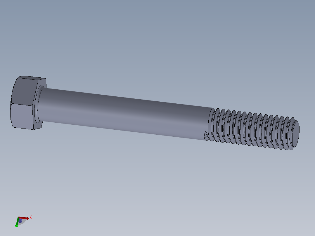 UNC 六角螺栓-Hex Bolt 0.375-16 x 3.SLDPRT