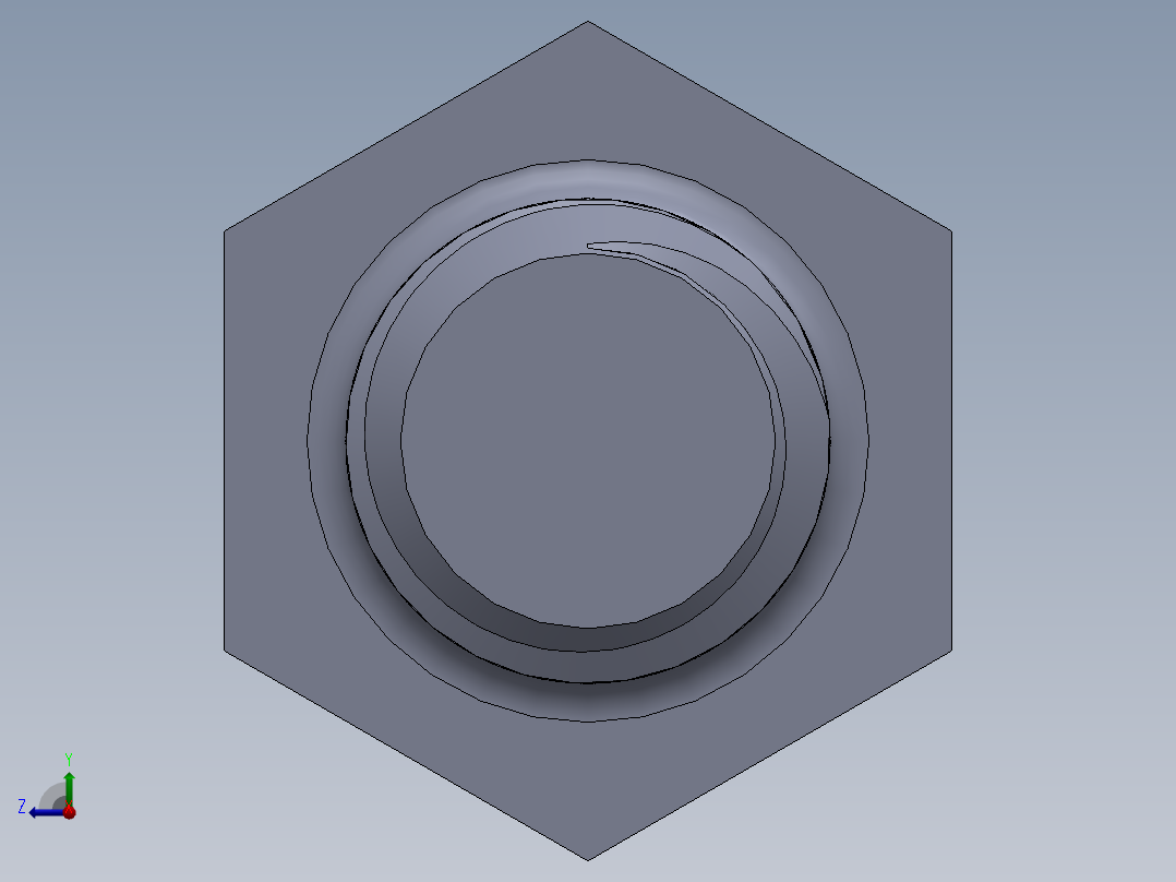 UNC 六角螺栓-Hex Bolt 0.375-16 x 3.SLDPRT右视图