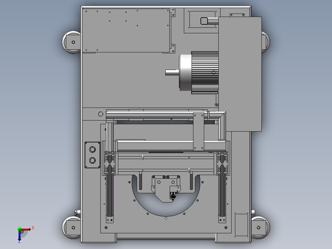 587组装定位CNC设备俯视图