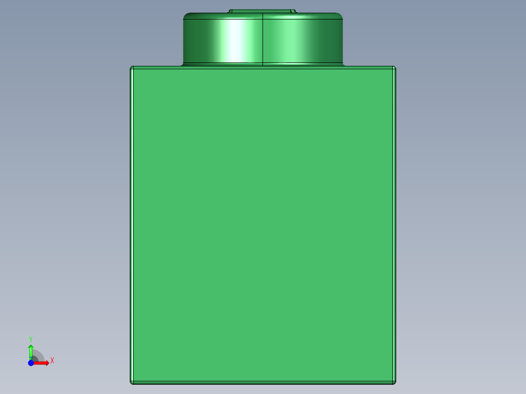 乐高套装 4421基本积木-300528 Dark Green Brick 1 x 1.STEP前视图