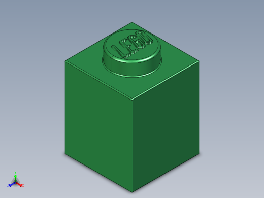 乐高套装 4421基本积木-300528 Dark Green Brick 1 x 1.STEP正等轴测缩略图