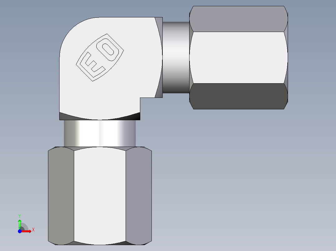 卡套式工业通用硬管接头EO_Union_elbow_W04ZLLCF前视图