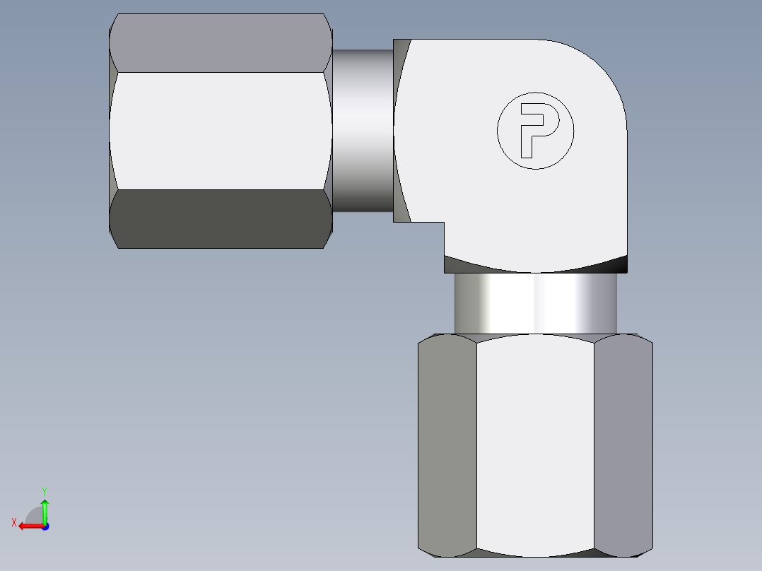 卡套式工业通用硬管接头EO_Union_elbow_W04ZLLCF后视图