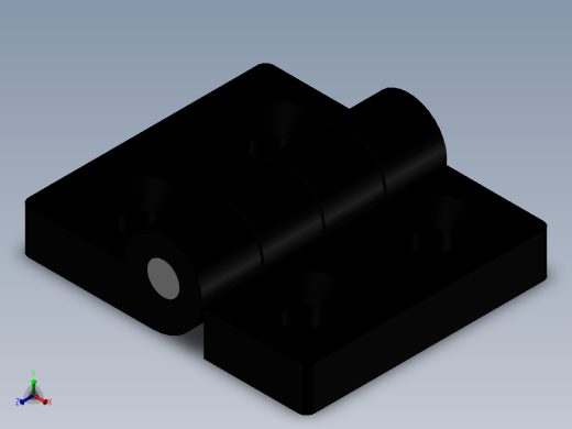 合页HFC01-45（外形尺寸52.5-45 孔距30-24）正等轴测缩略图