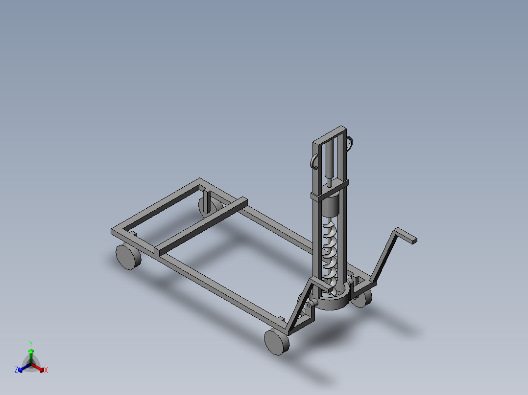 农业种植用刨坑设备正等轴测图